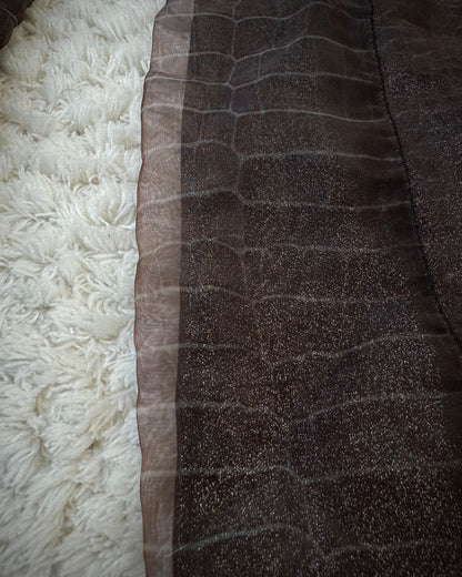 Tornado Mart Double Layered Crocodile Pattern Asymmetrical Jacket