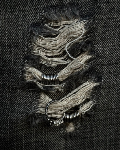 Varosh Pierced Distressed Flared Jeans