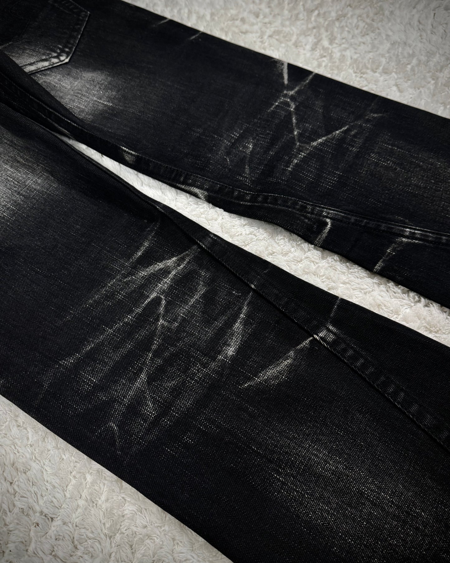 Tornado Mart Whisker Washed Spiral Flared Jeans