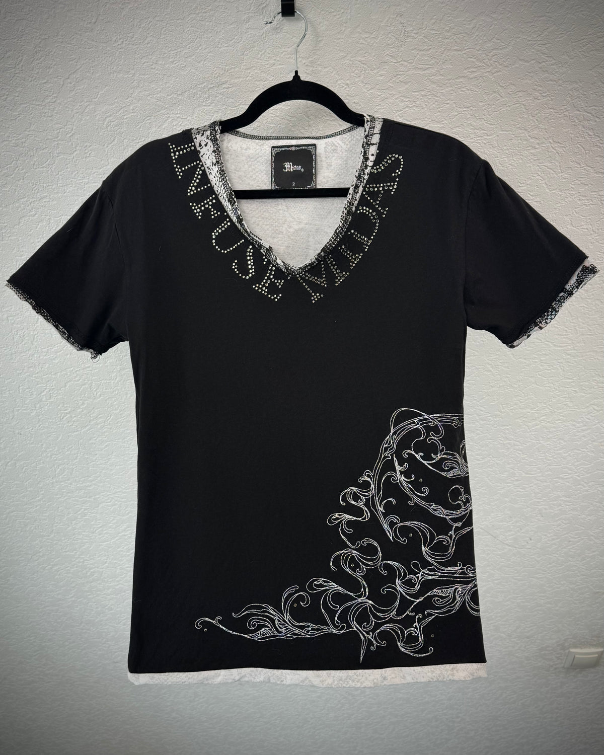 Midas Python Layered Tribal Rhinestone T-Shirt
