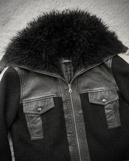 Le Donne Di Fur Wool Leather Jacket