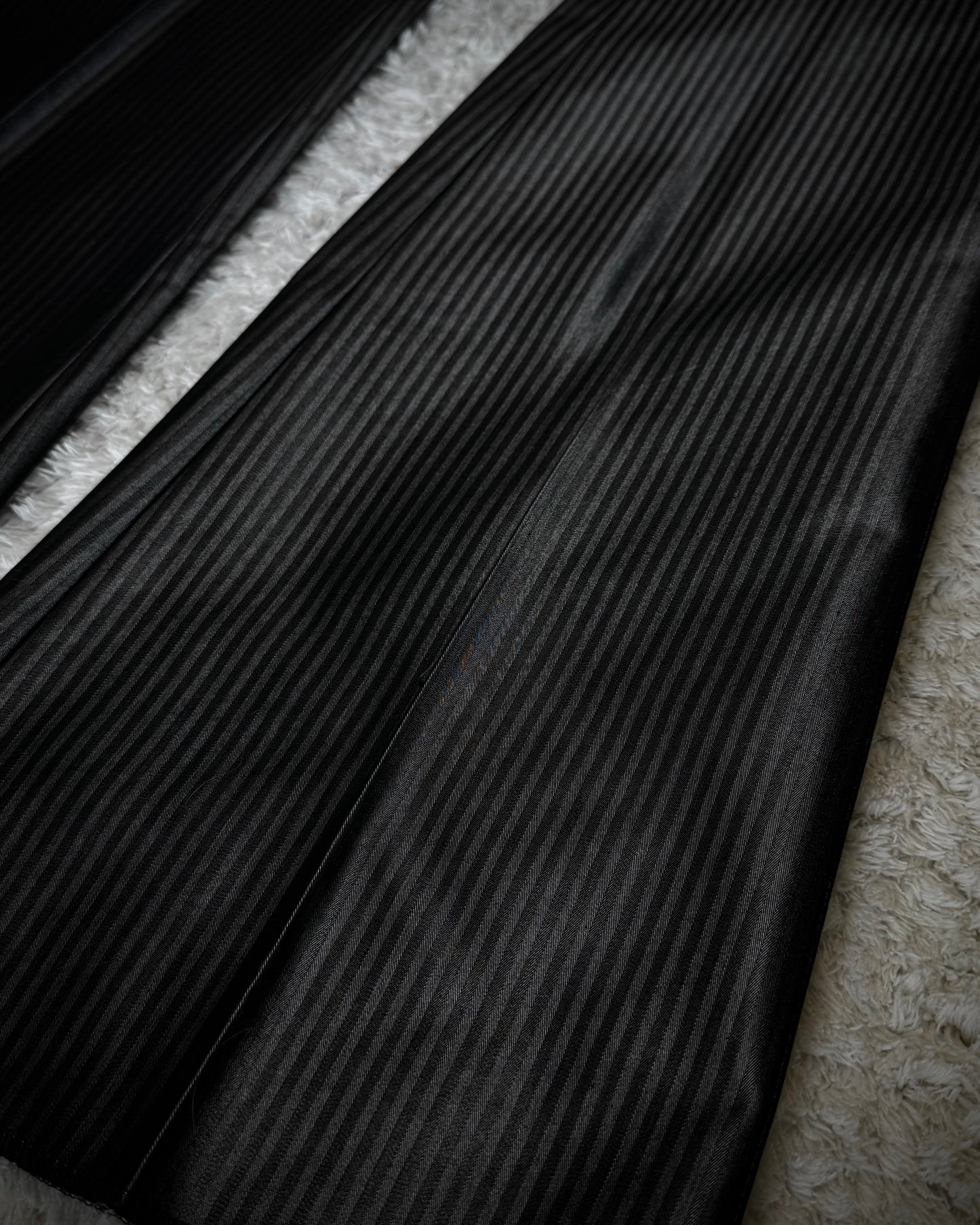 Tornado Mart Pin Striped Pleated Flared Dress Pants