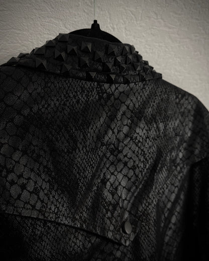 By The R Python Waxed Studded Biker Jacket
