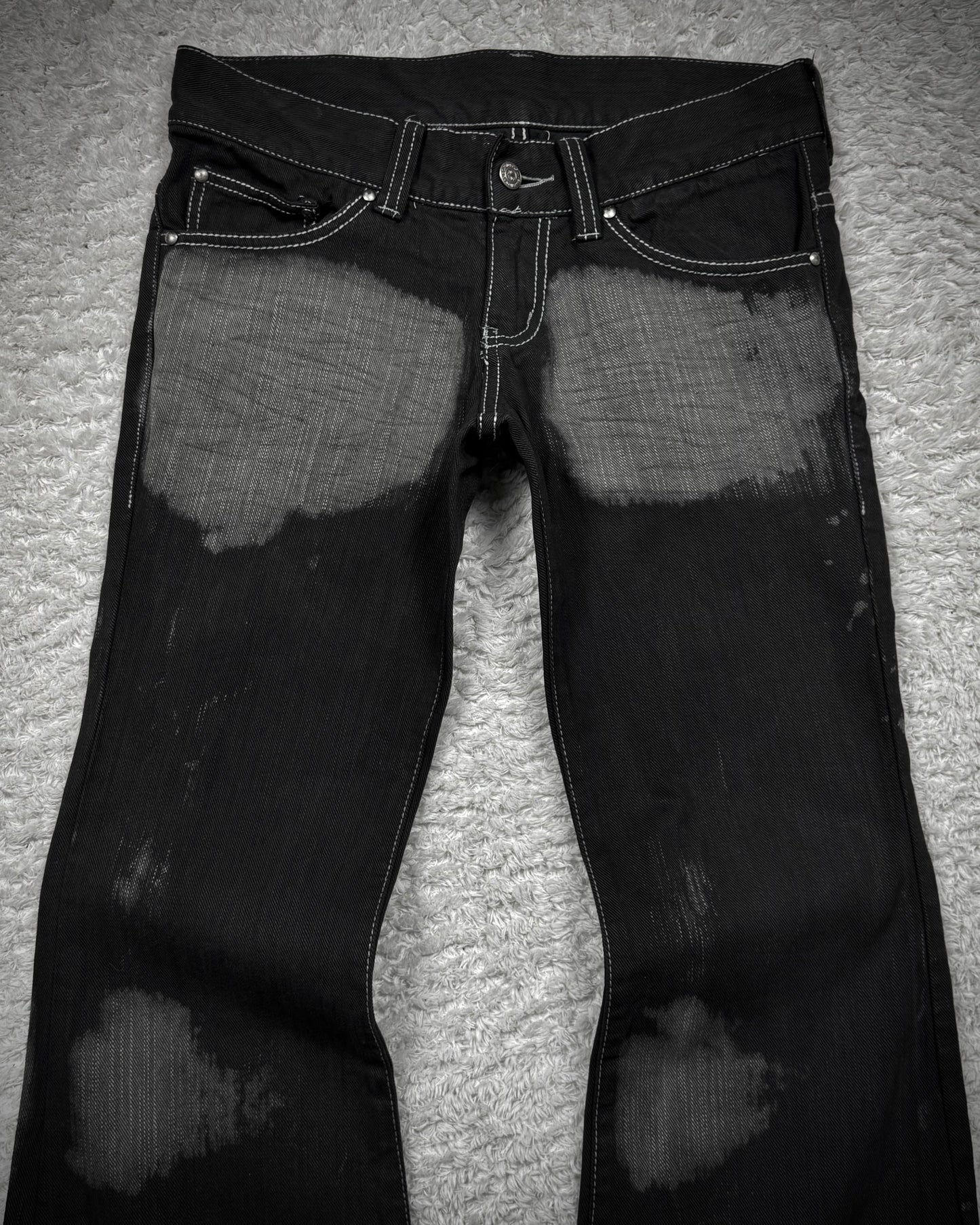 Tornado Mart Smoked Charcoal Washed Flared Jeans