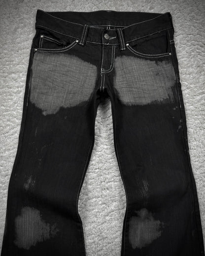 Tornado Mart Smoked Charcoal Washed Flared Jeans