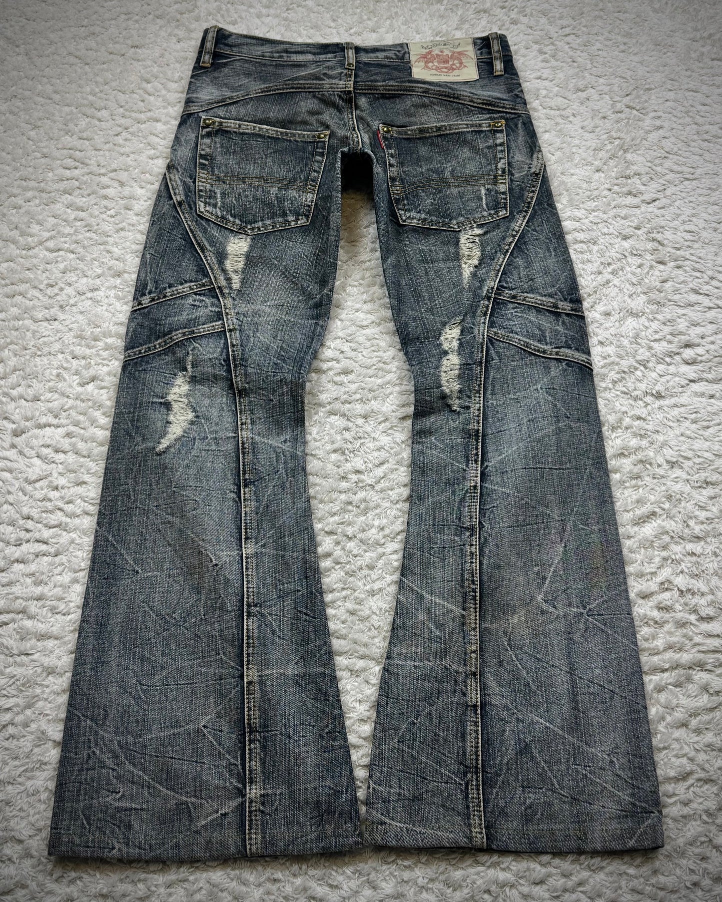 Tornado Mart Vintage Constructed Flared Jeans