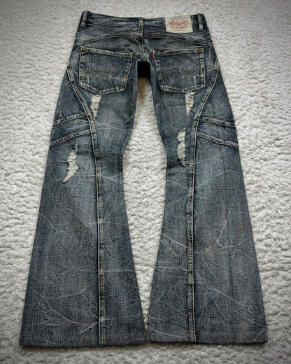 Tornado Mart Vintage Constructed Flared Jeans