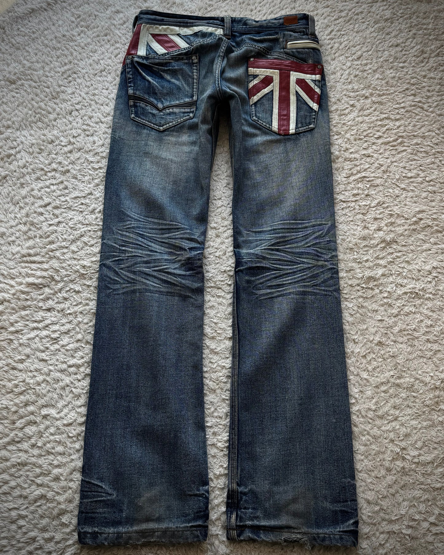 Nicole Club Leather UK Flag Whiskered Denim