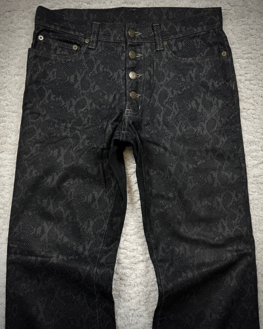 Tornado Mart Python Pattern Flared Pants