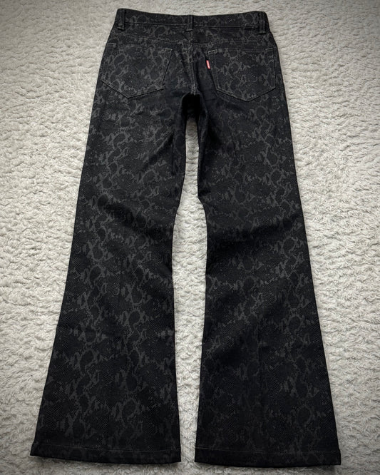 Tornado Mart Python Pattern Flared Pants