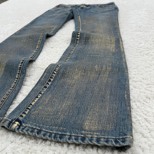 Casucci Gold Washed Flared Jeans