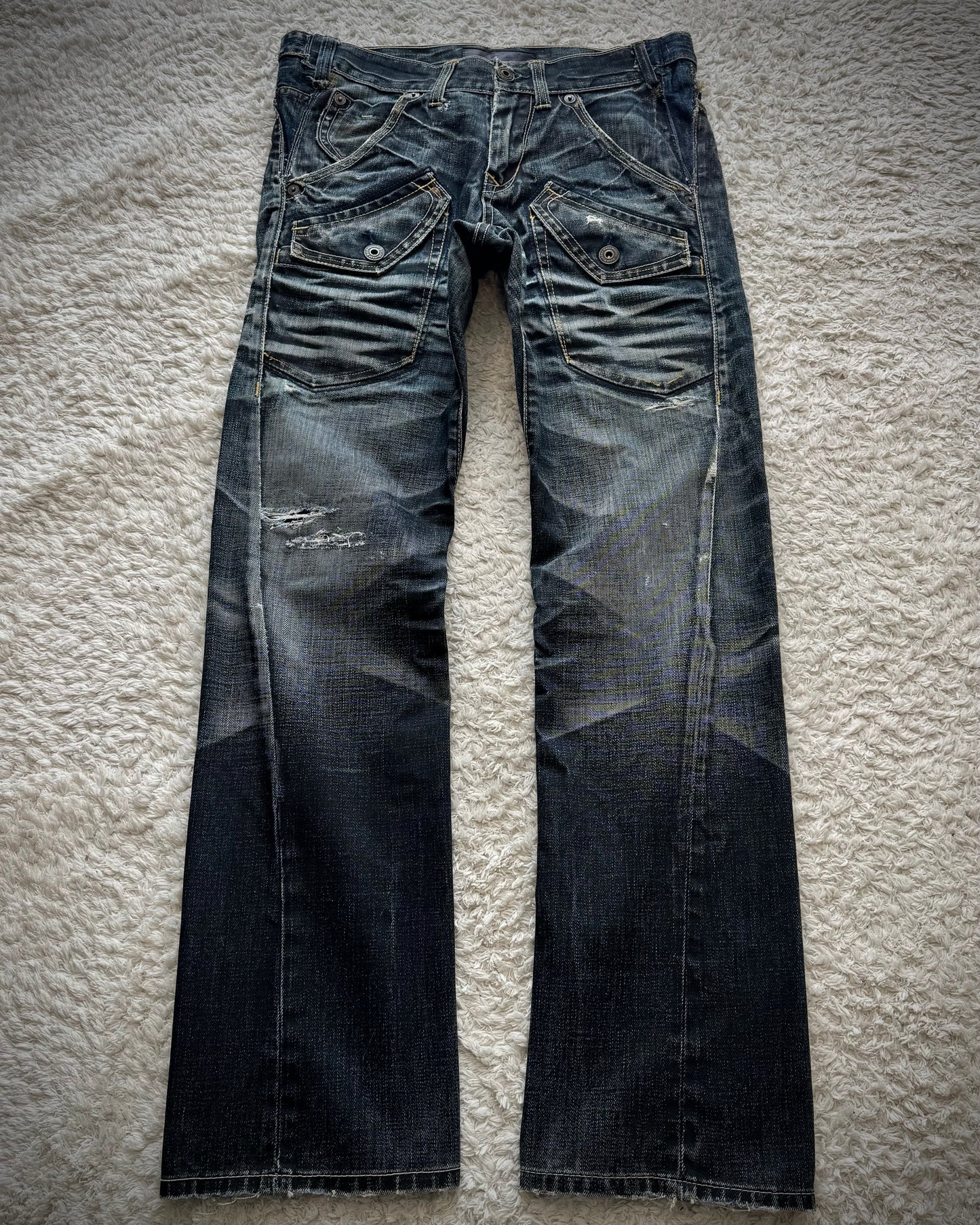 Back Number Whisker Washed Vintage Denim