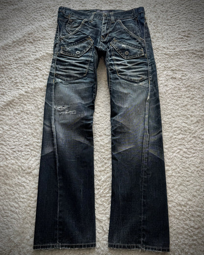 Back Number Whisker Washed Vintage Denim
