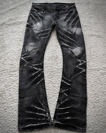Johnny Wolf Clawmarks Washed J-Cut Flared Jeans