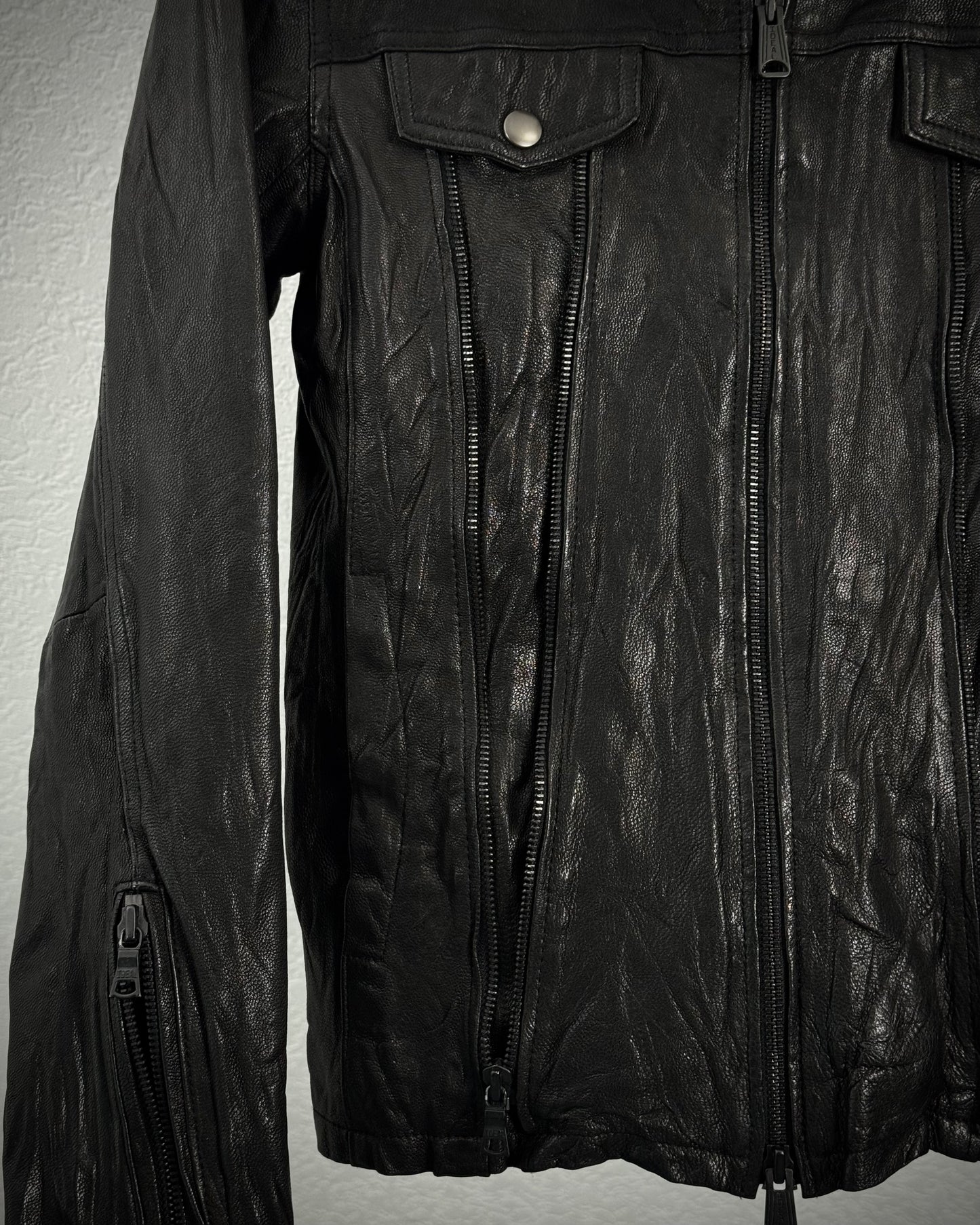 Buffalo Bobs Zippered Sheepskin Leather Jacket