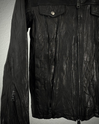 Buffalo Bobs Zippered Sheepskin Leather Jacket