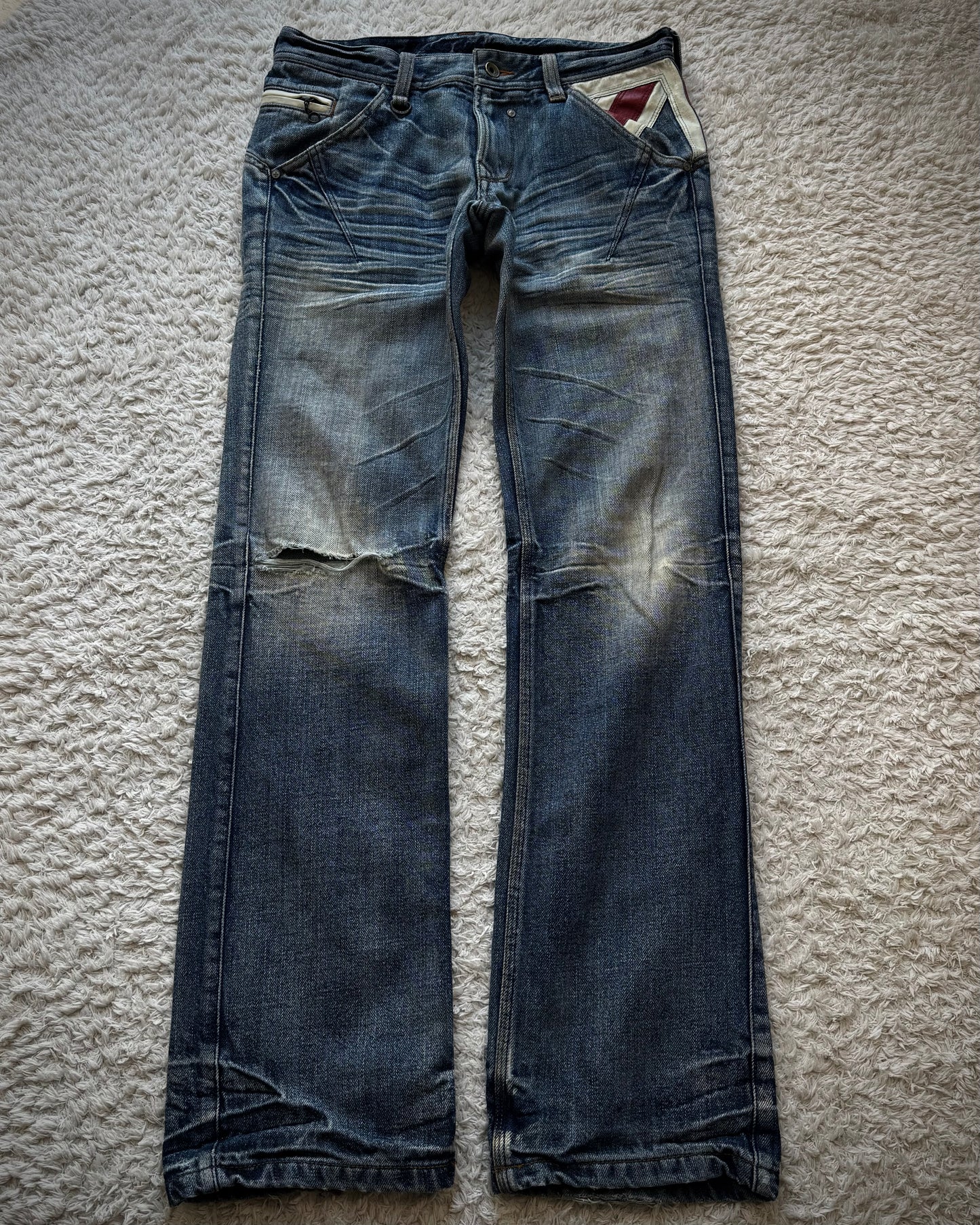 Nicole Club Leather UK Flag Whiskered Denim