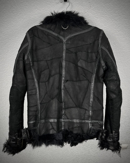 Varentine Fur Lined Leather Patchwork Jacket