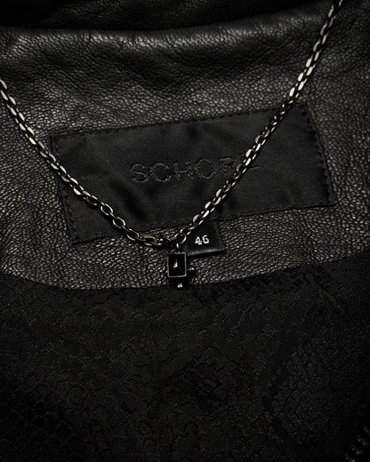 Schorl Textured Leather Tassel Jacket