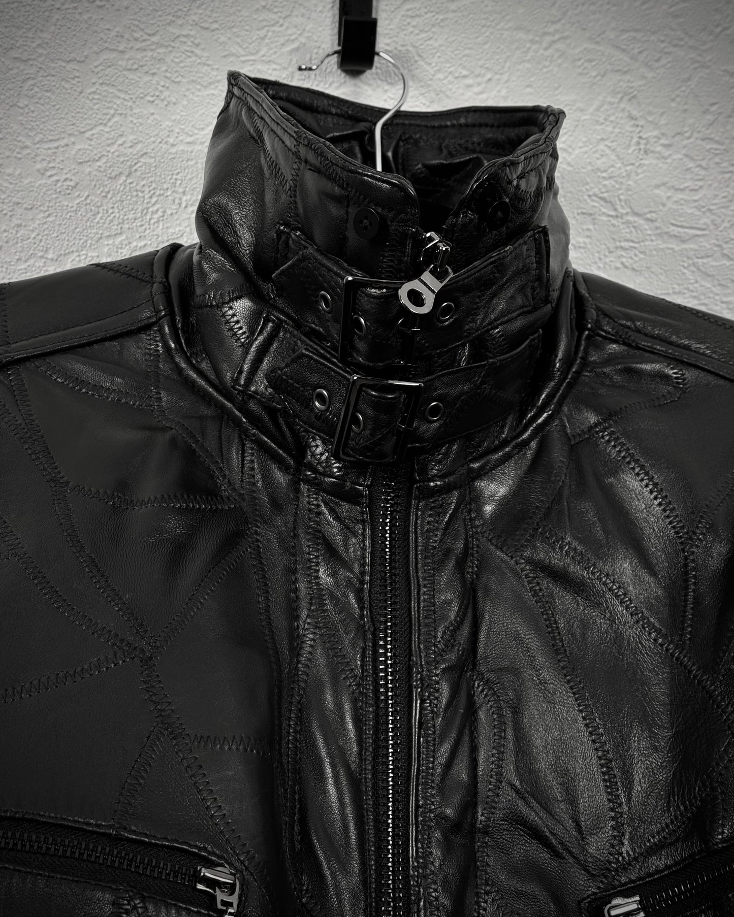 Ville D’Espoir Scar Stitched Leather Patchwork Jacket