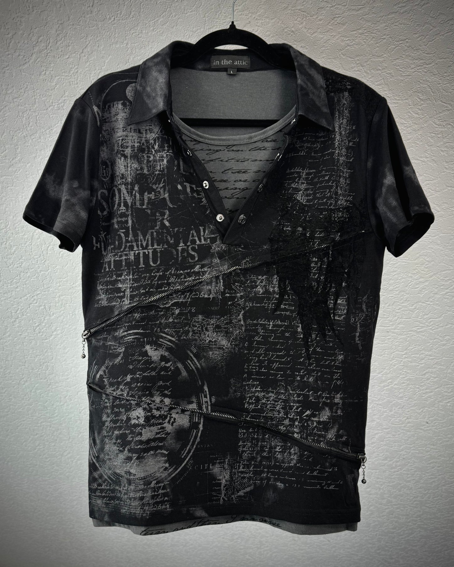 In The Attic Double Layered Poem Polo Shirt