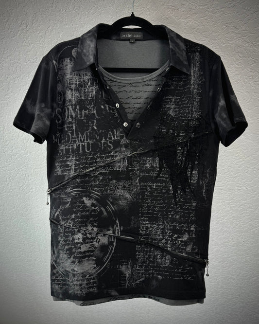 In The Attic Double Layered Poem Polo Shirt