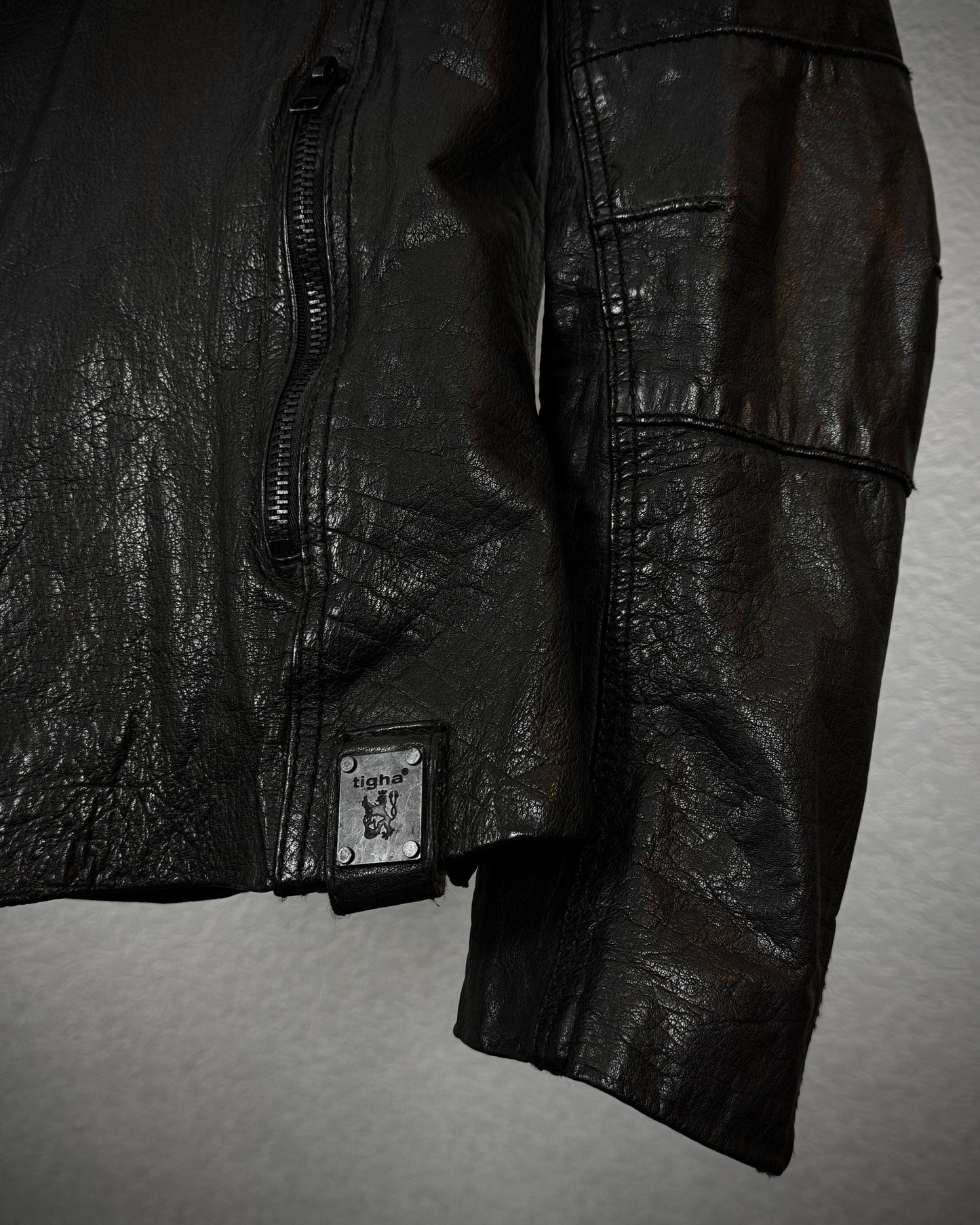 Tigha Studded Leather Double Rider Jacket