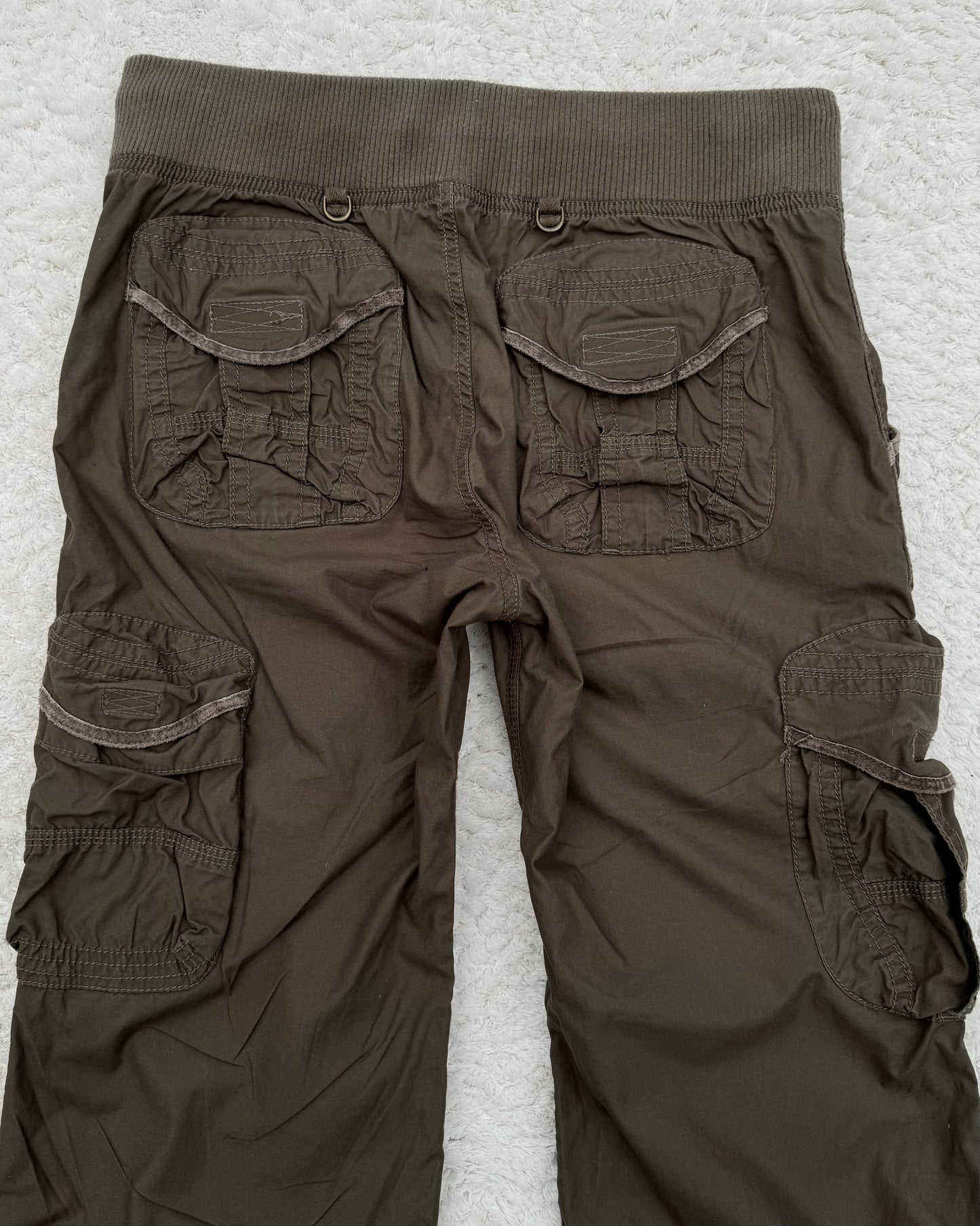 G.O.A Military Khaki Flared Cargo Pants