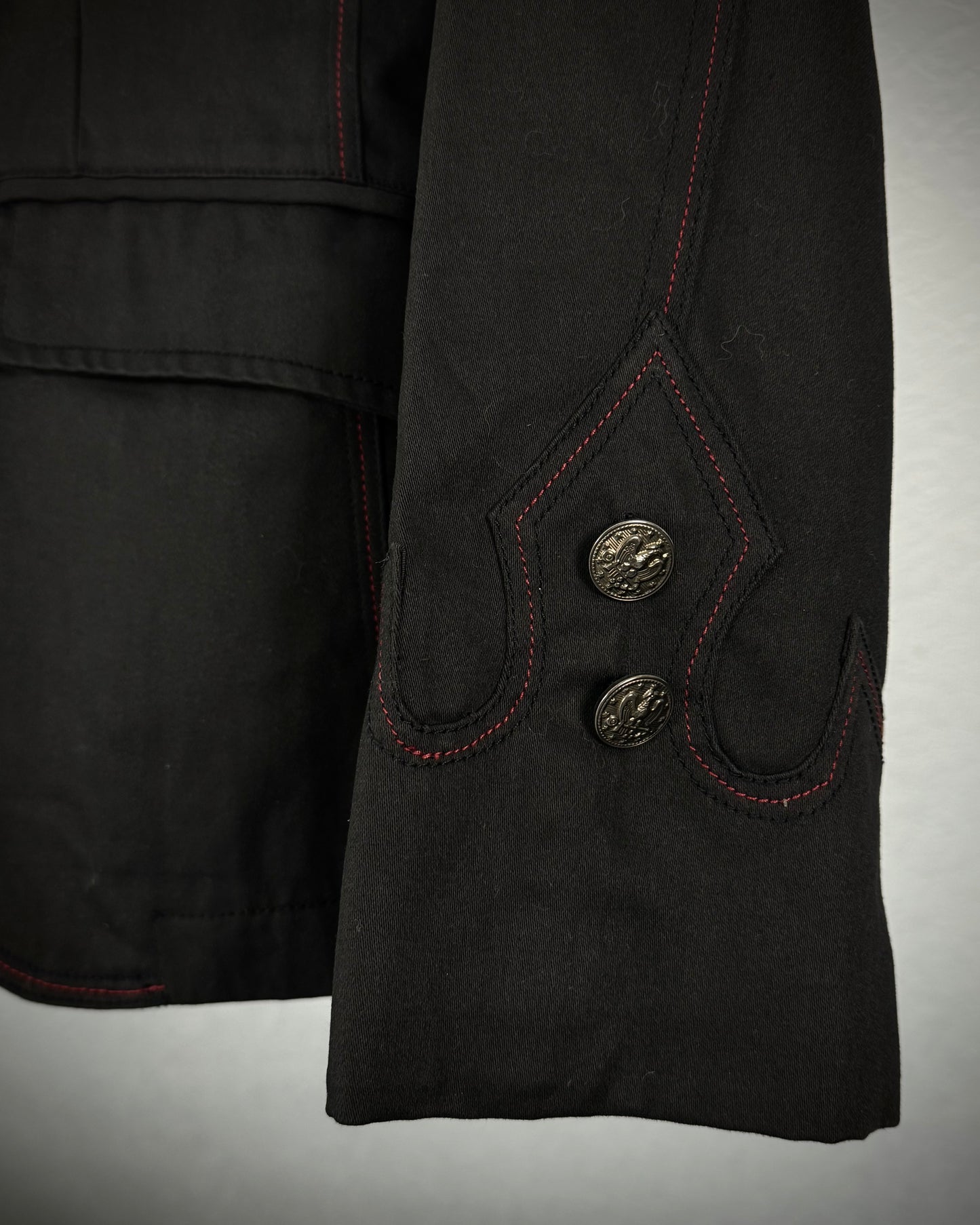 In The Attic Red Thread Studded Blazer