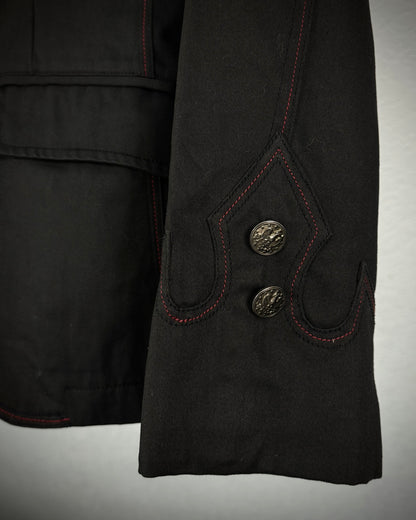 In The Attic Red Thread Studded Blazer