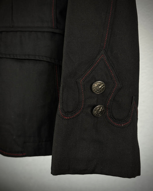 In The Attic Red Thread Studded Blazer