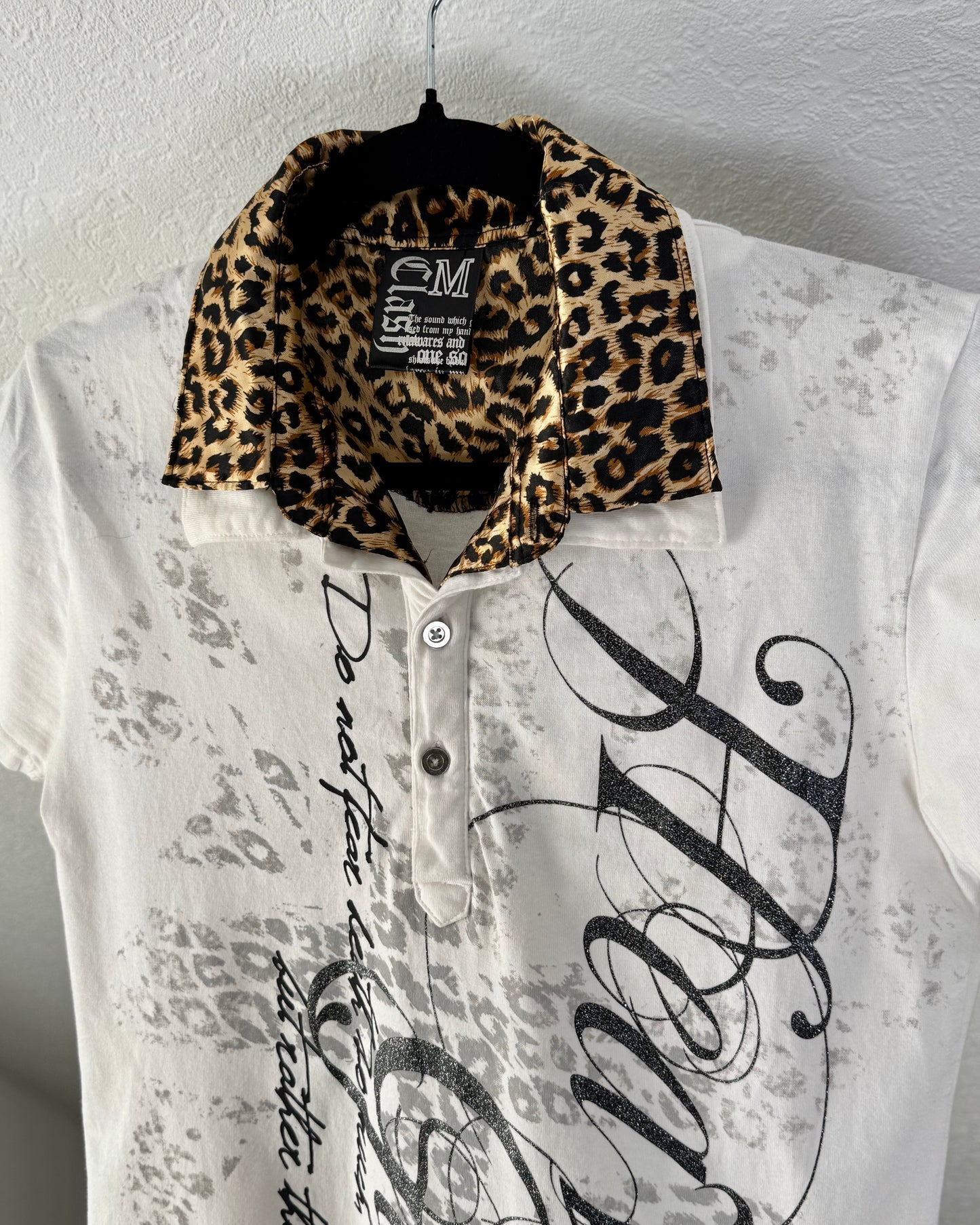 Heavens Gate Leopard Collar Polo Shirt