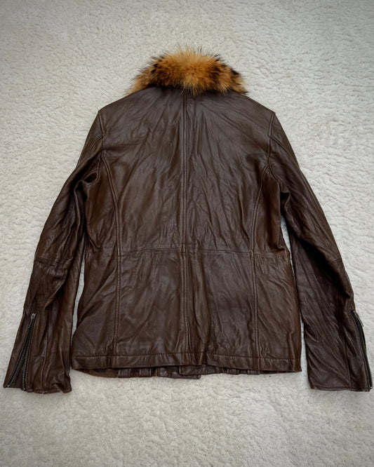 Edge Rupert Raccoon Fur Collar Leather Jacket