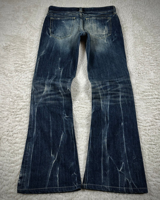 Vanquish Whisker Washed Flared Jeans