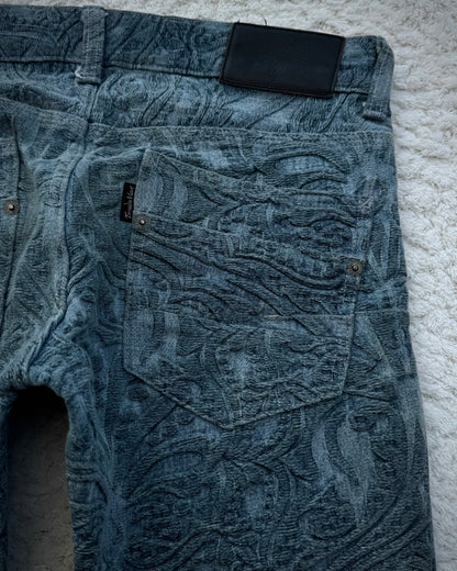Tornado Mart 3D Paisley Pattern Flared Jeans