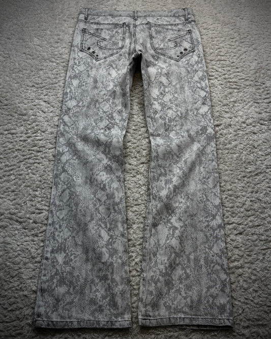 Semantic Design Python Pattern Flared Jeans