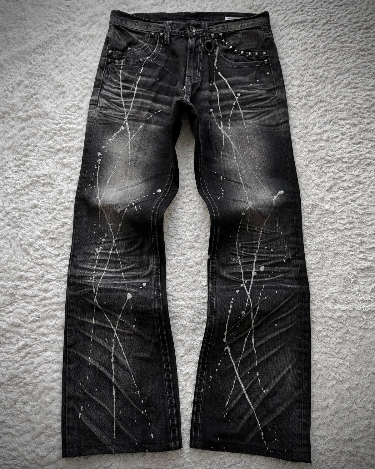 Semantic Design Silver Splatter Clawmarks Bootcut Jeans