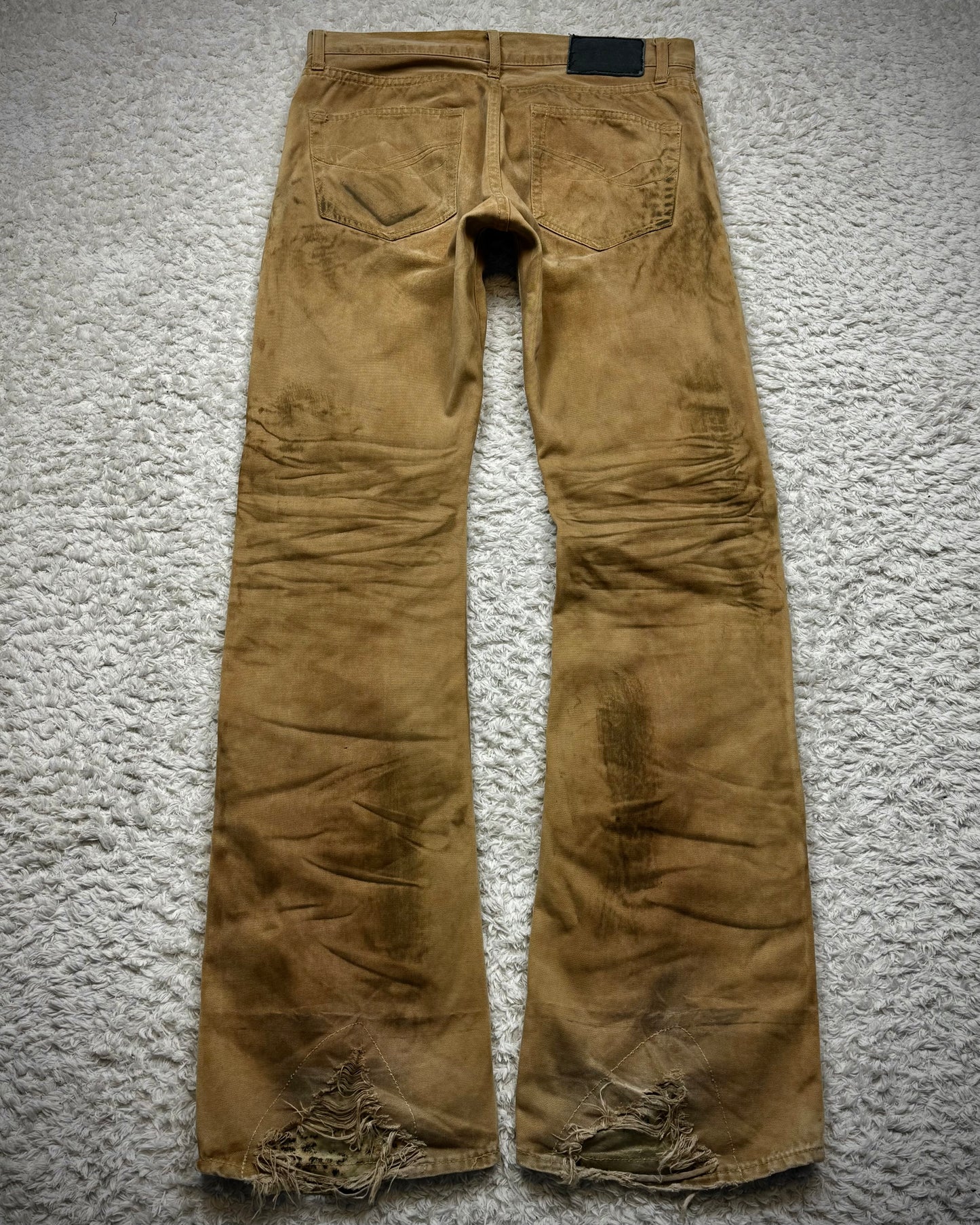 CavariA Leopard Repaired Clawmarks Bootcut Denim