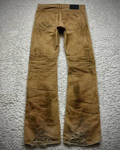 CavariA Leopard Repaired Clawmarks Bootcut Denim