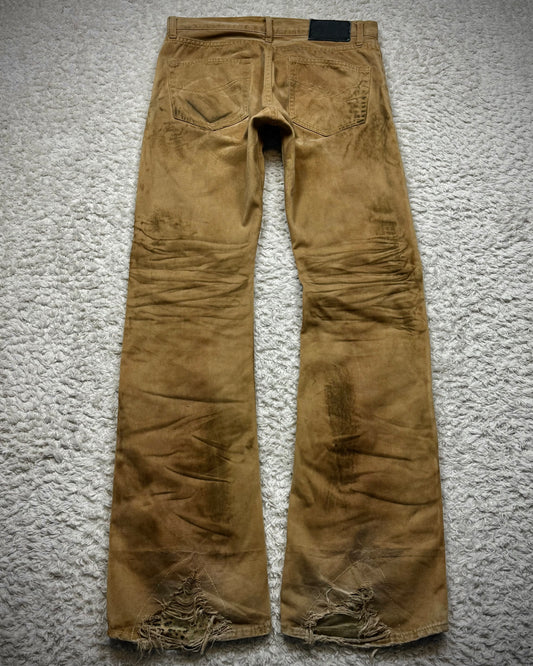 CavariA Leopard Repaired Clawmarks Bootcut Denim