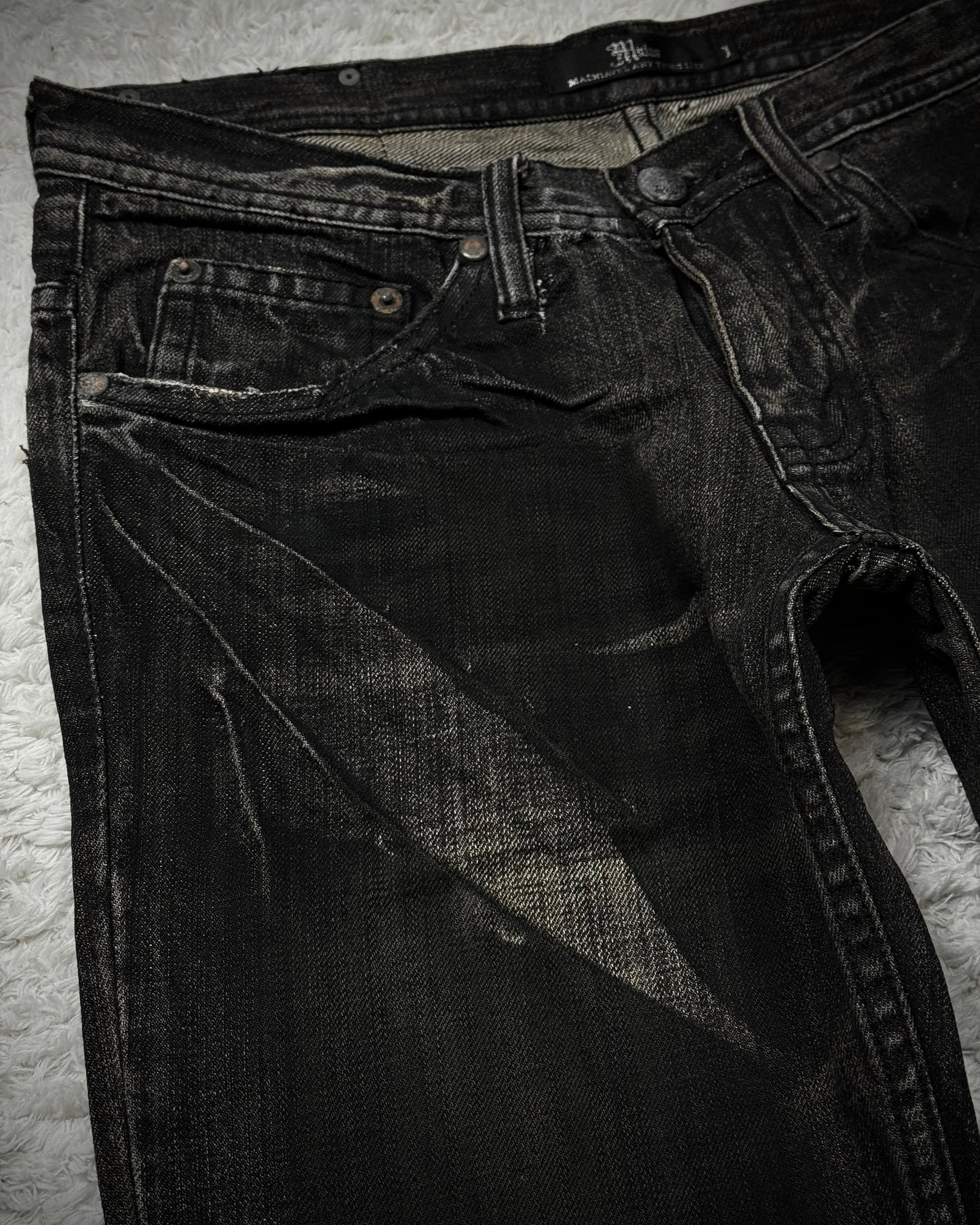 Midas Smoke Washed Coated Bootcut Jeans