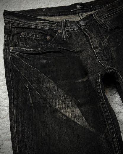 Midas Smoke Washed Coated Bootcut Jeans
