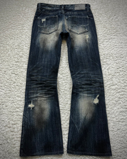Fuga Clawmarks Washed Distressed Bootcut Denim