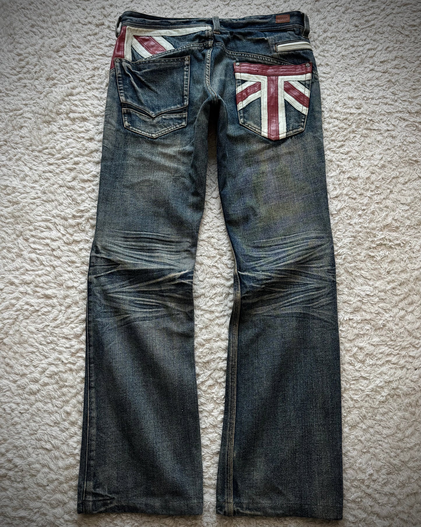 Nicole Club Leather UK Flag Whiskered Denim