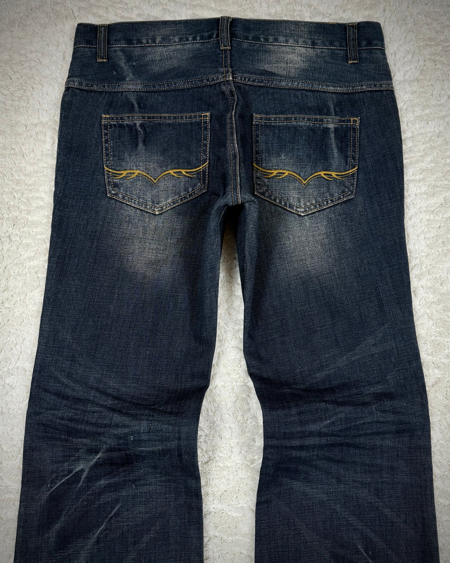 Fuga Whisker Washed Flared Jeans