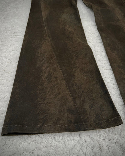 Tornado Mart Wood Textured Spiral Bootcut Pants