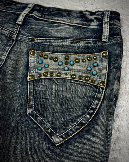 Semantic Design Studded Back Pocket Flared Jeans