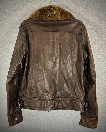 Tete Homme Transformable Rabbit Fur Leather Jacket