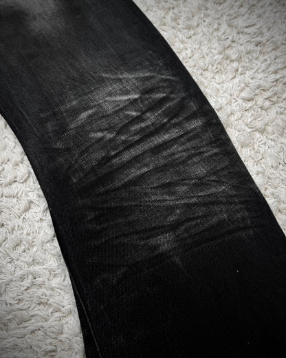 CavariA J-Cut Whisker Washed Bootcut Denim