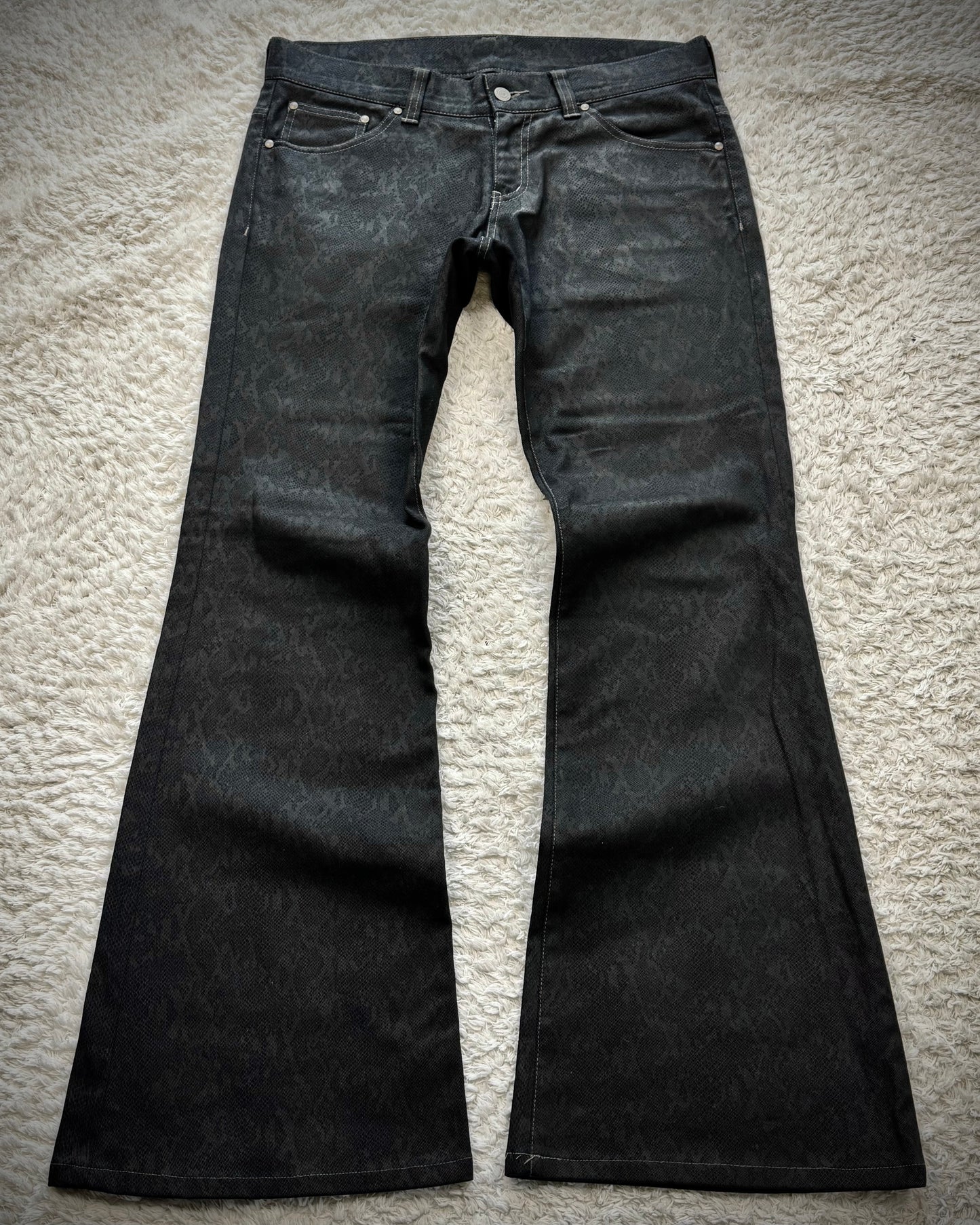 Tornado Mart Python Pattern Flared Pants